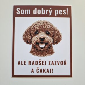 Tabuľka na bránu Pozor pes - Toy Pudel