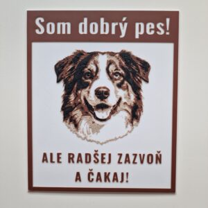 Tabuľka Pozor pes na bránu - Austrálsky ovčiak